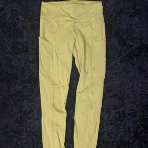 Lululemon Fast and Frees 25” Size 4 Golden Lime